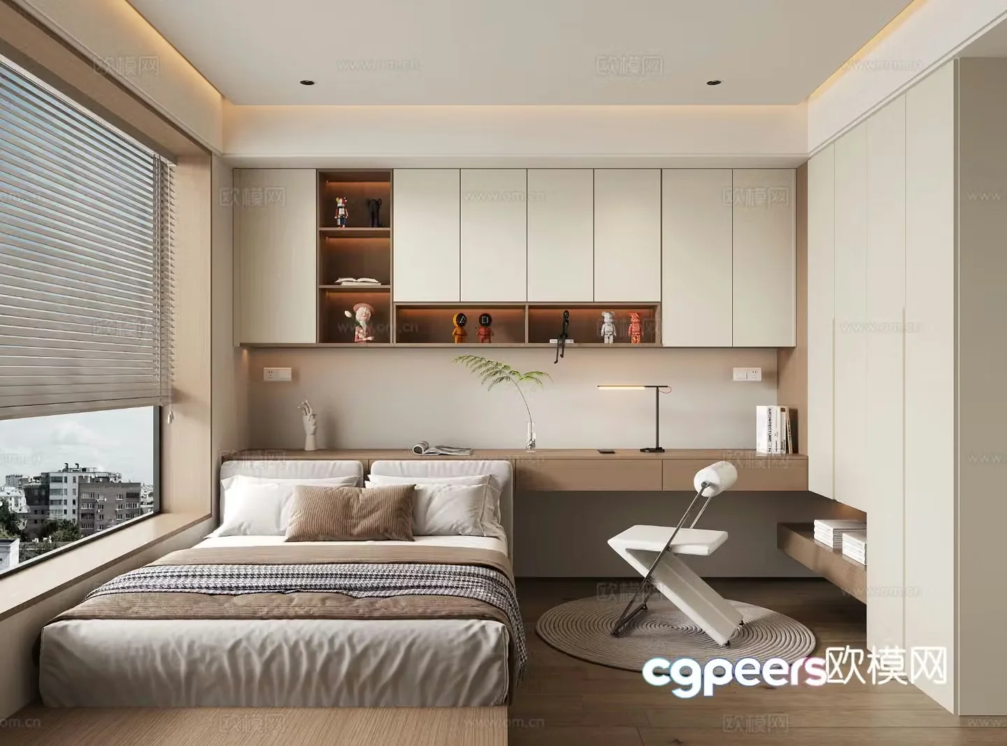 Modern tatami bedroom 3d model