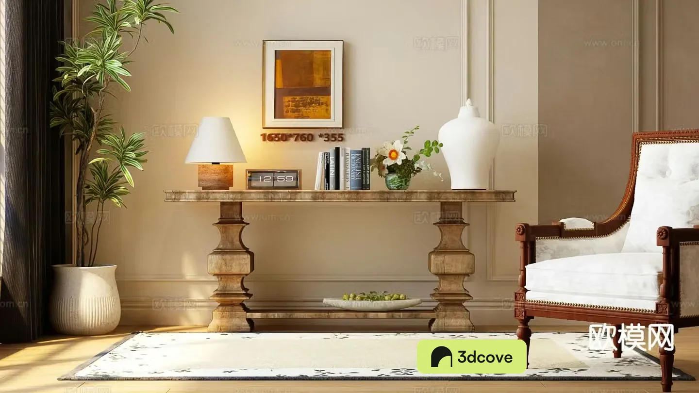 3d model of american style duanjing strip