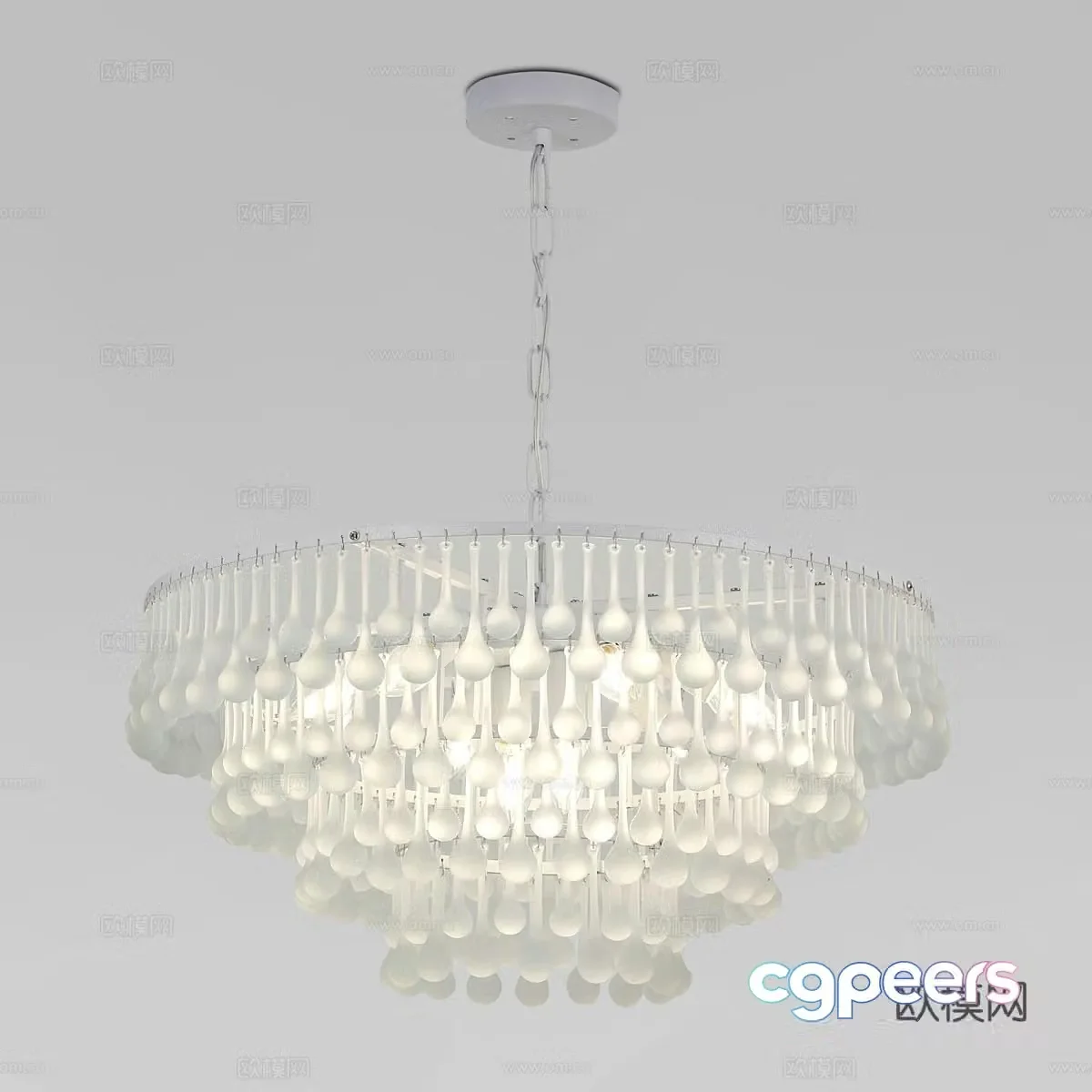 Modern simple chandelier chandelier simple chandelier glass chandelier living room chandelier lamp 3d model
