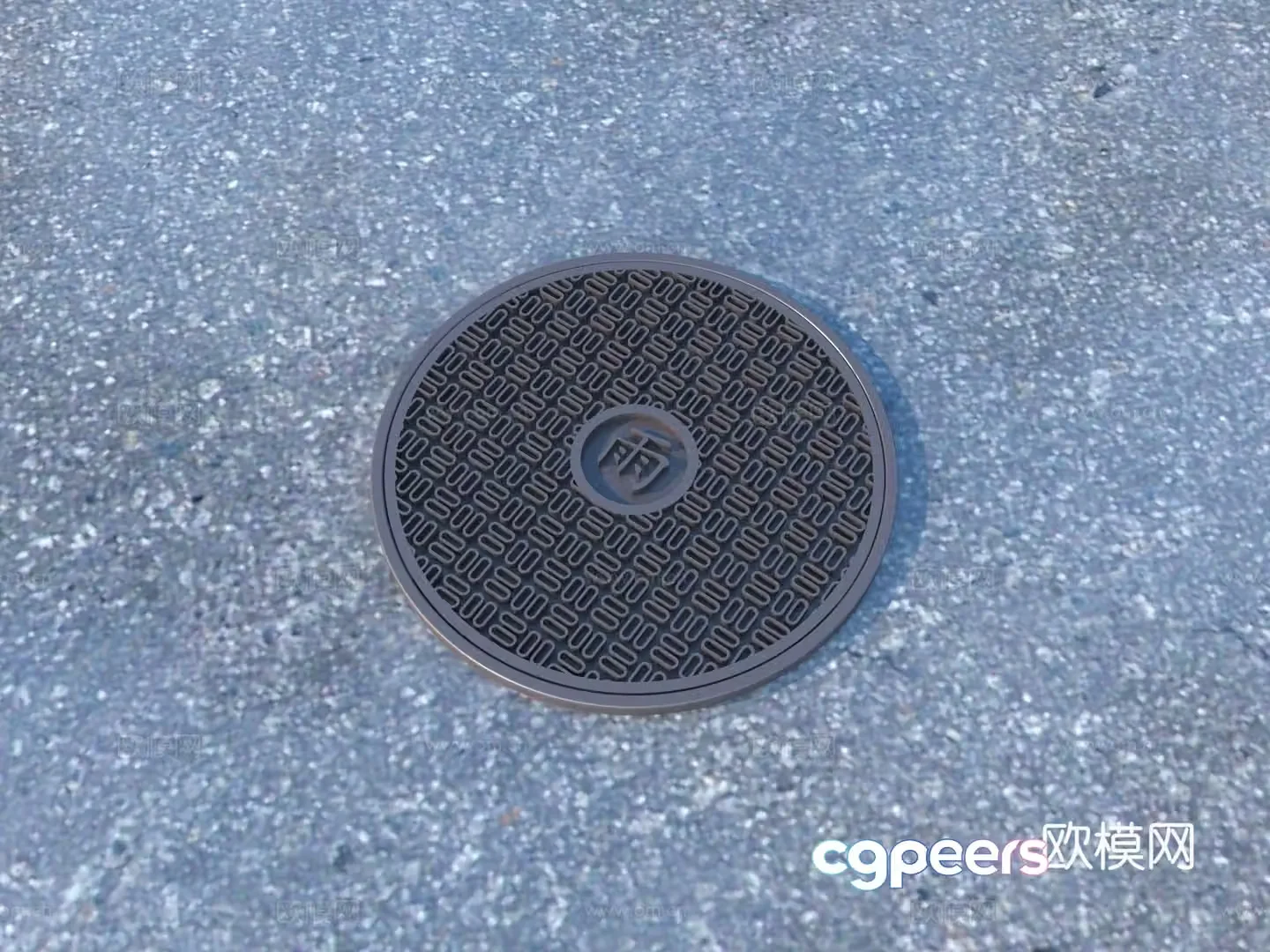 Manhole cover Sewer drain outlet Sewage outlet Outdoor sketch 3D model
