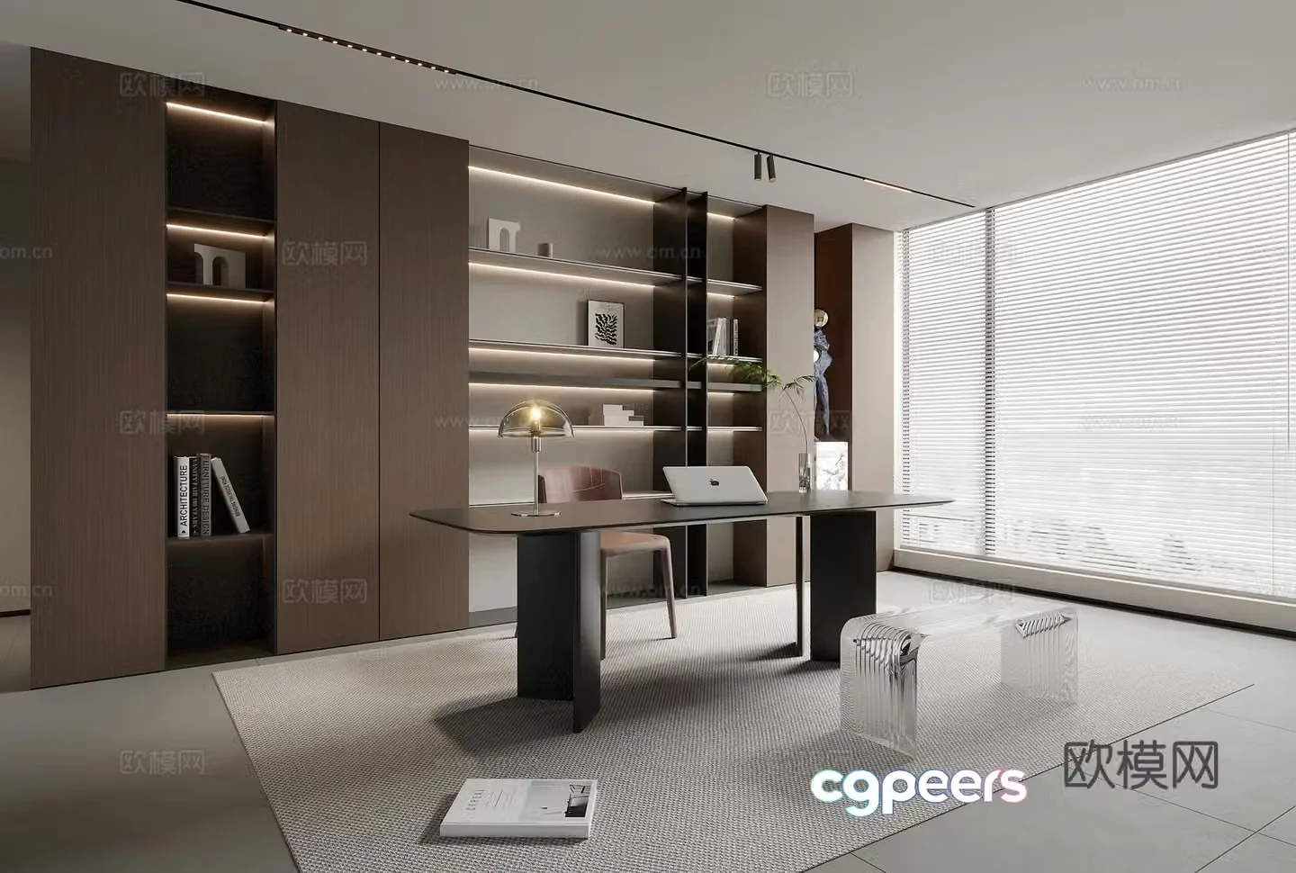 Modern study 3d model