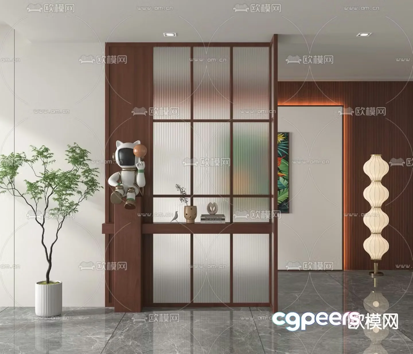 Modern screen partition 3d model