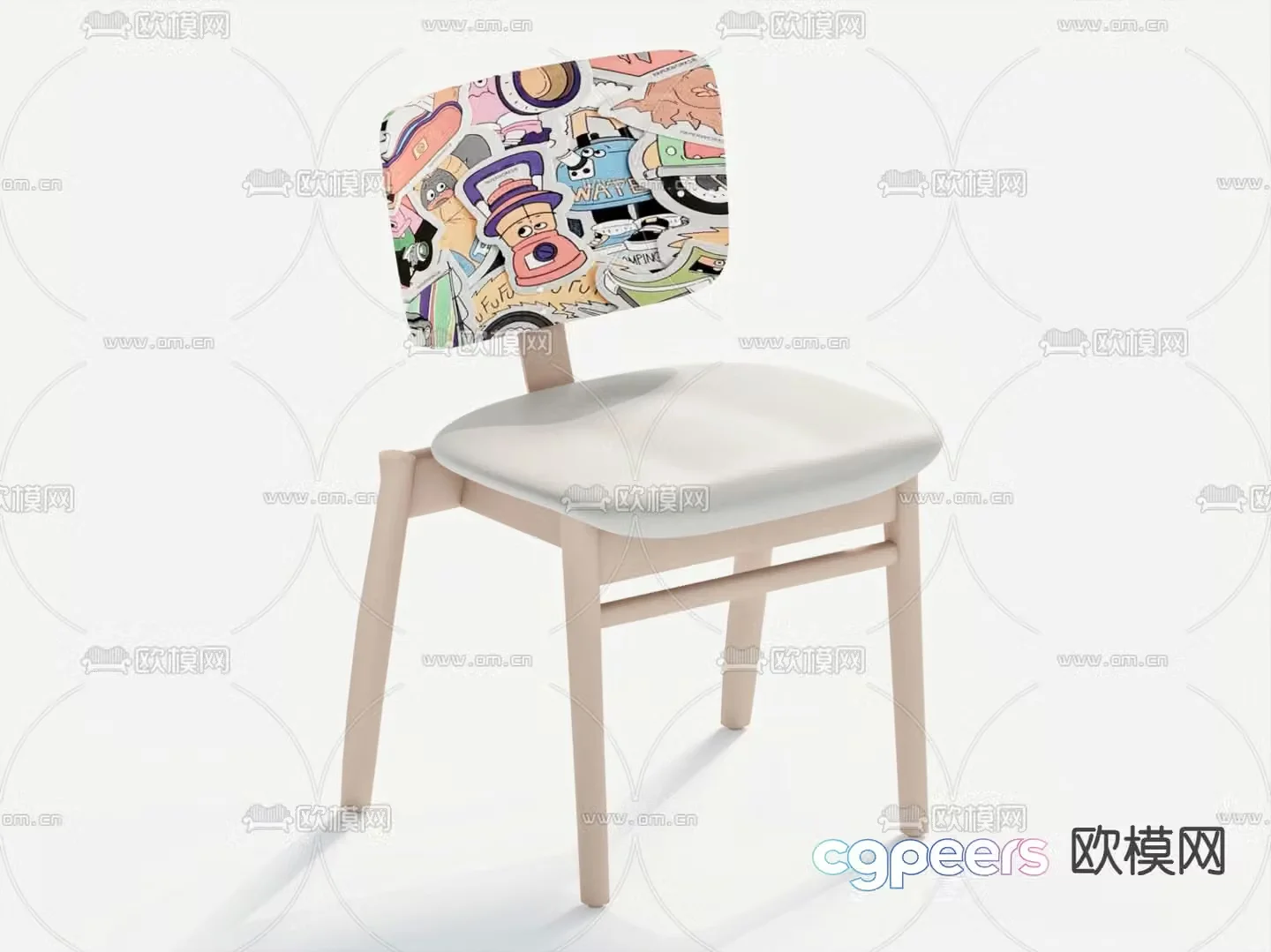 Modern children’s chair cartoon stool 3d model