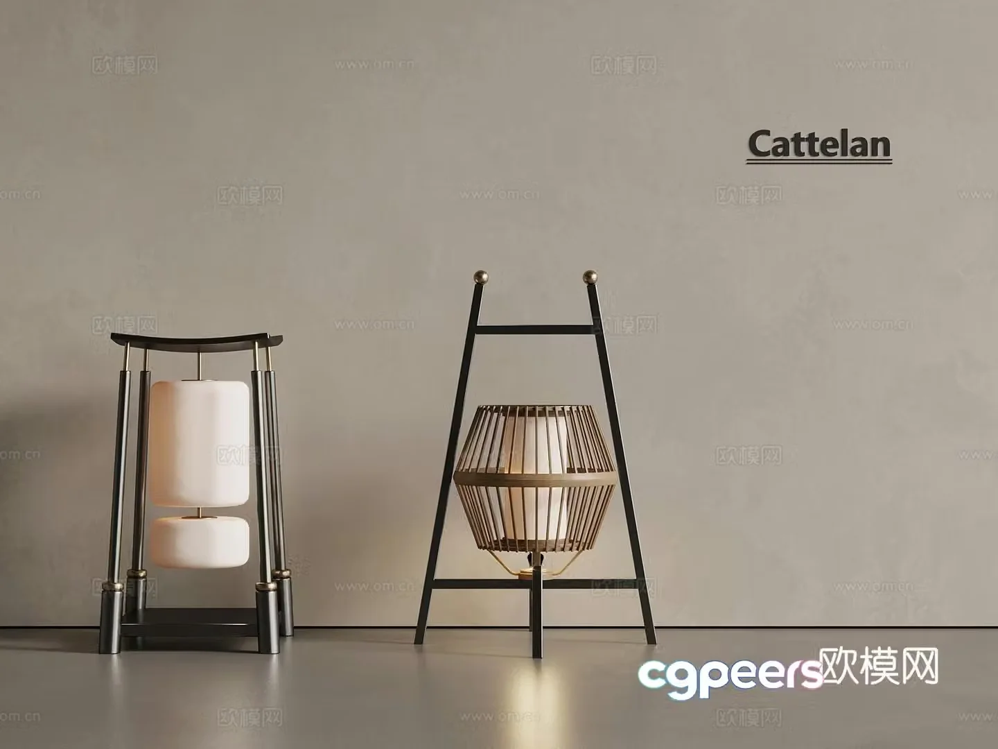 New Chinese style medieval courtyard light street lamp floor lamp outdoor lamp 3d model