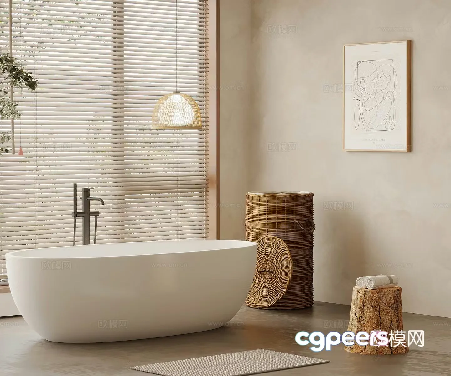 Bathtub Wasabi Bathroom Freestanding Bathtub 3D Model