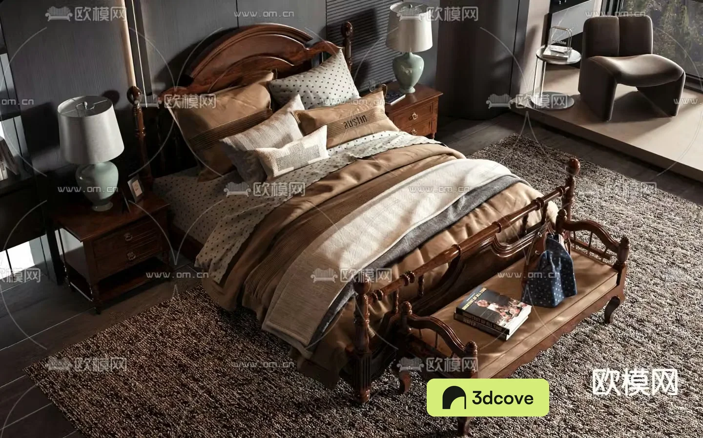 American double bed
