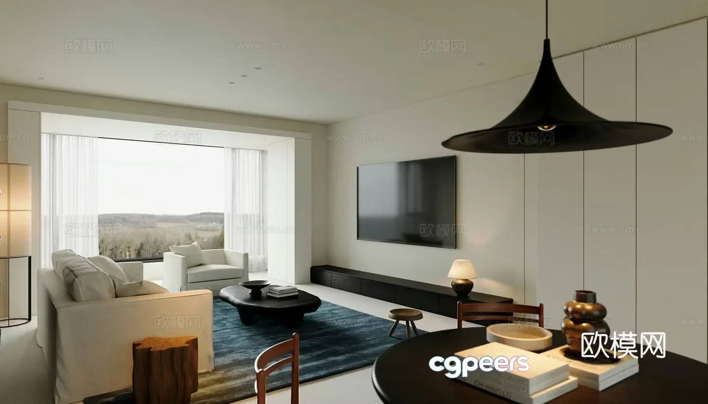Modern living room 3d model