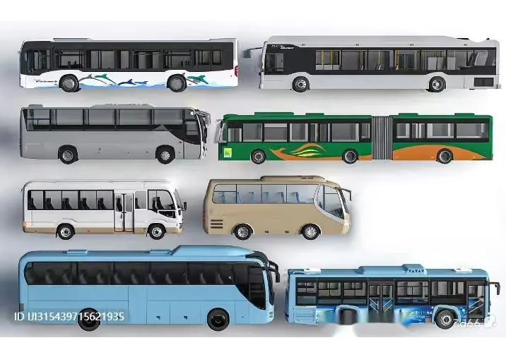 Multiple Buses 3D Model – 1266 – VRAY Render