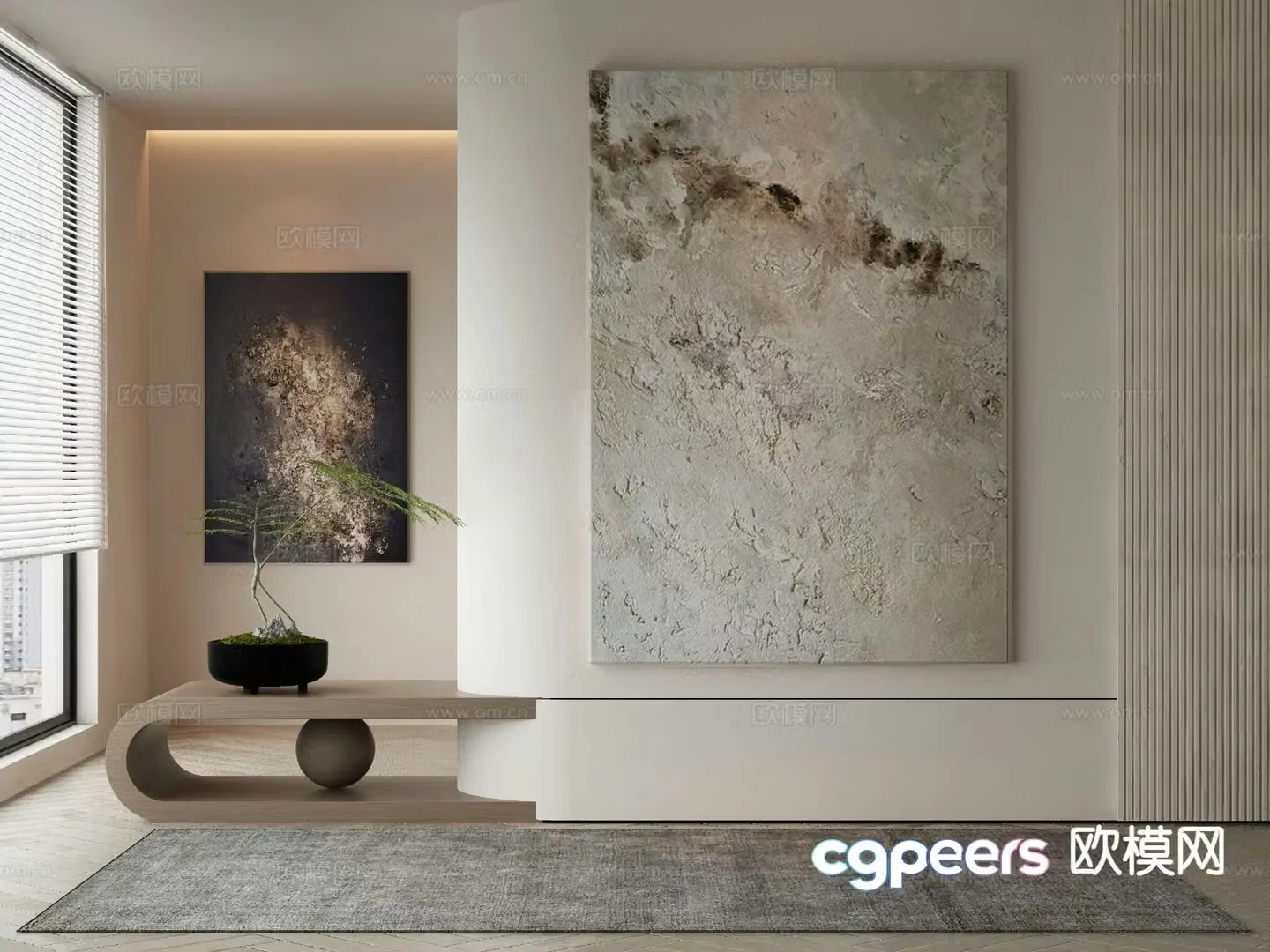Modern decorative painting texture painting 3d model