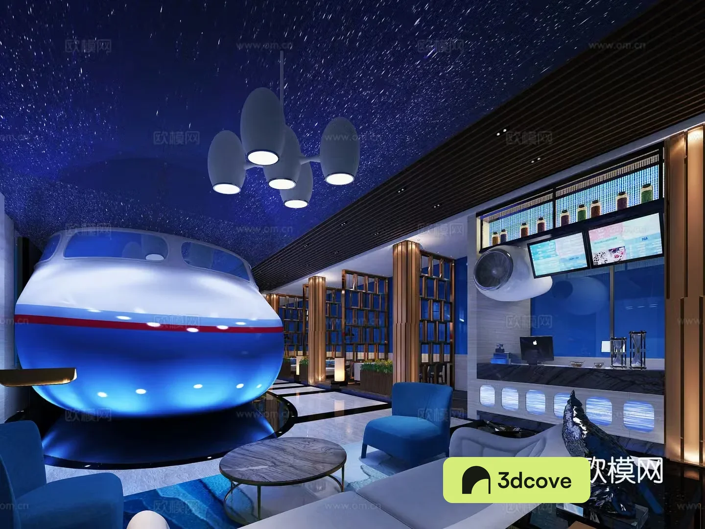 Modern airplane theme restaurant Internet celebrity restaurant