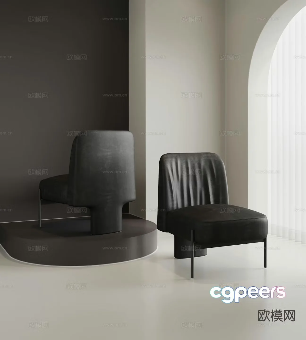 Modern single chair dining chair chair 3d model
