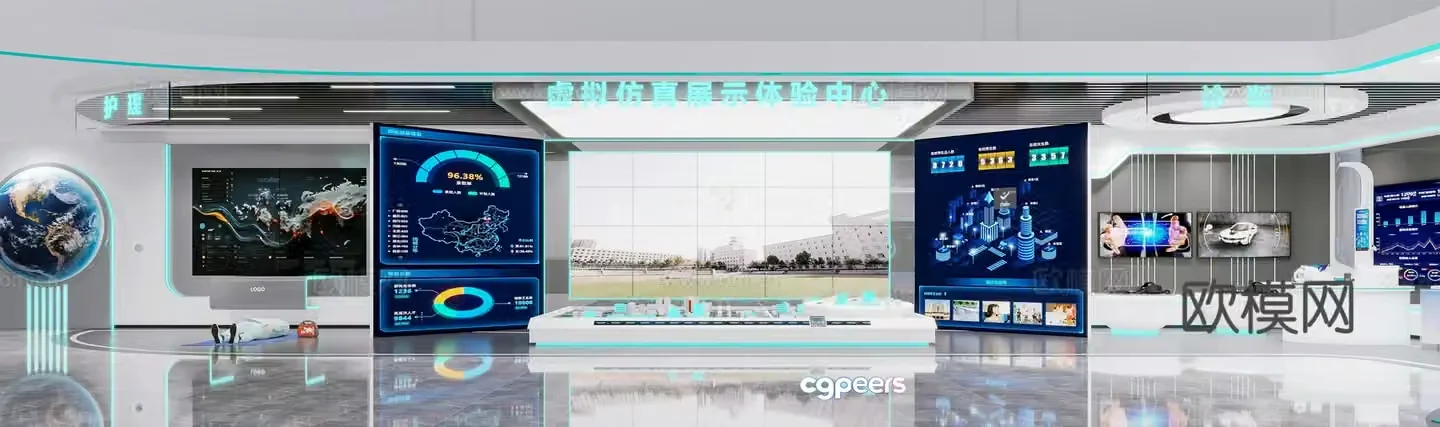 Modern style Technology exhibition hall Medical exhibition hall 3d model