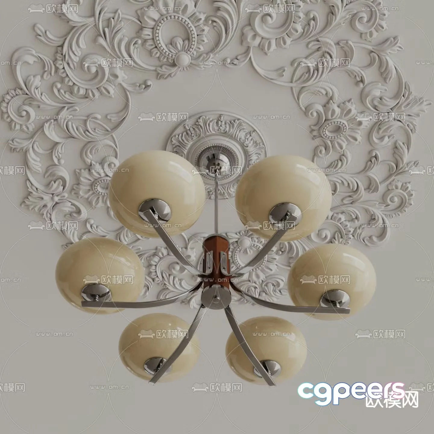 Medieval style chandelier 3d model