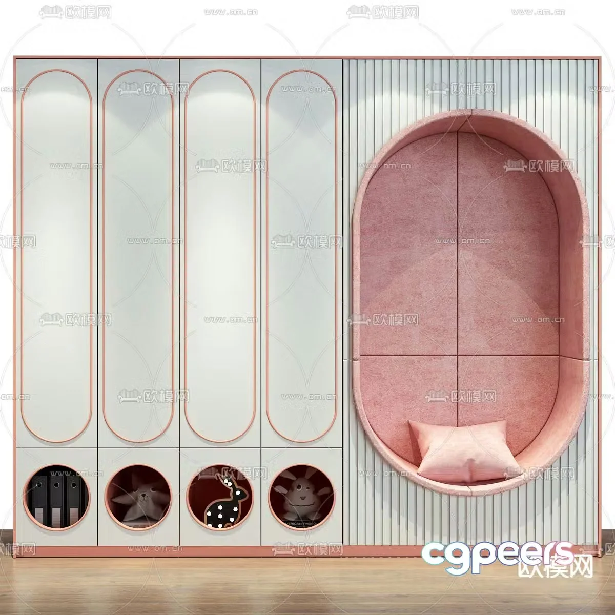 Modern multifunctional children’s cabinet 3d model