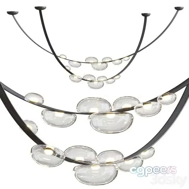 3ds Max Free – DEW DROPS LED pendant by Bomma