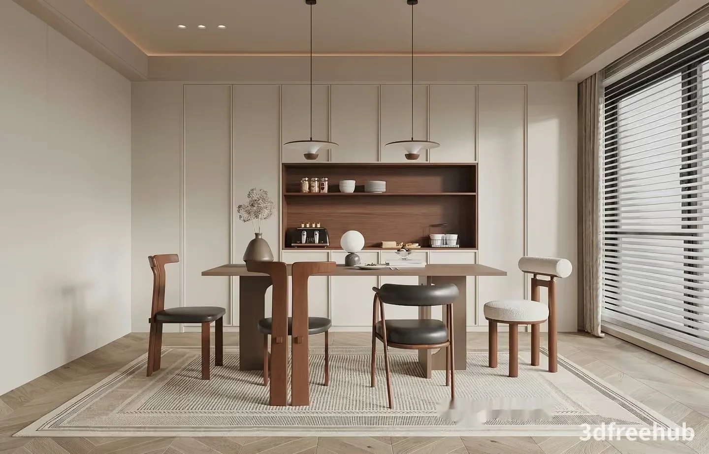 Modern Dining Room 3D Model – 20561 – VRAY Render