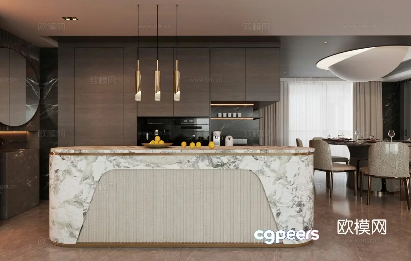 Modern bar chair Open bar Home bar Bar table table and chair combination 3D model