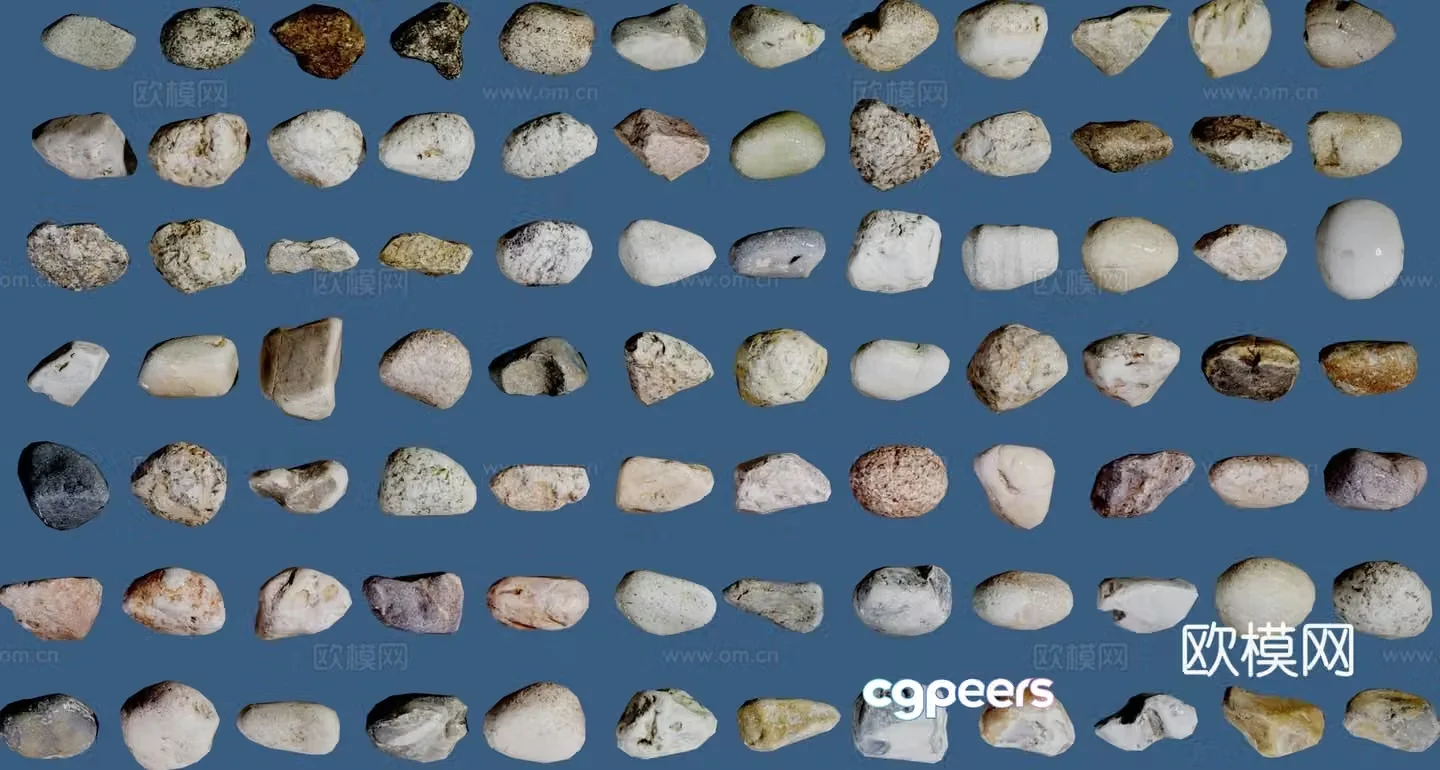 Landscape stones pebbles small stones 3d model
