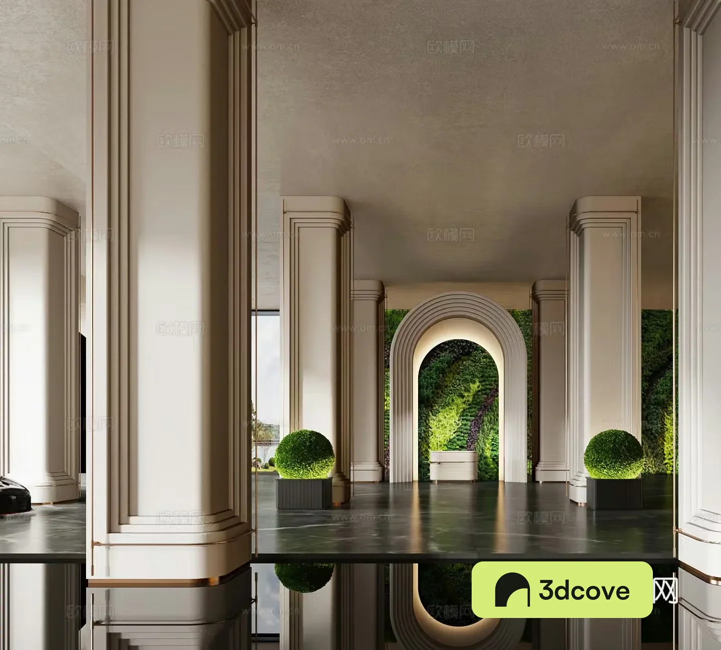 Modern hotel club entrance