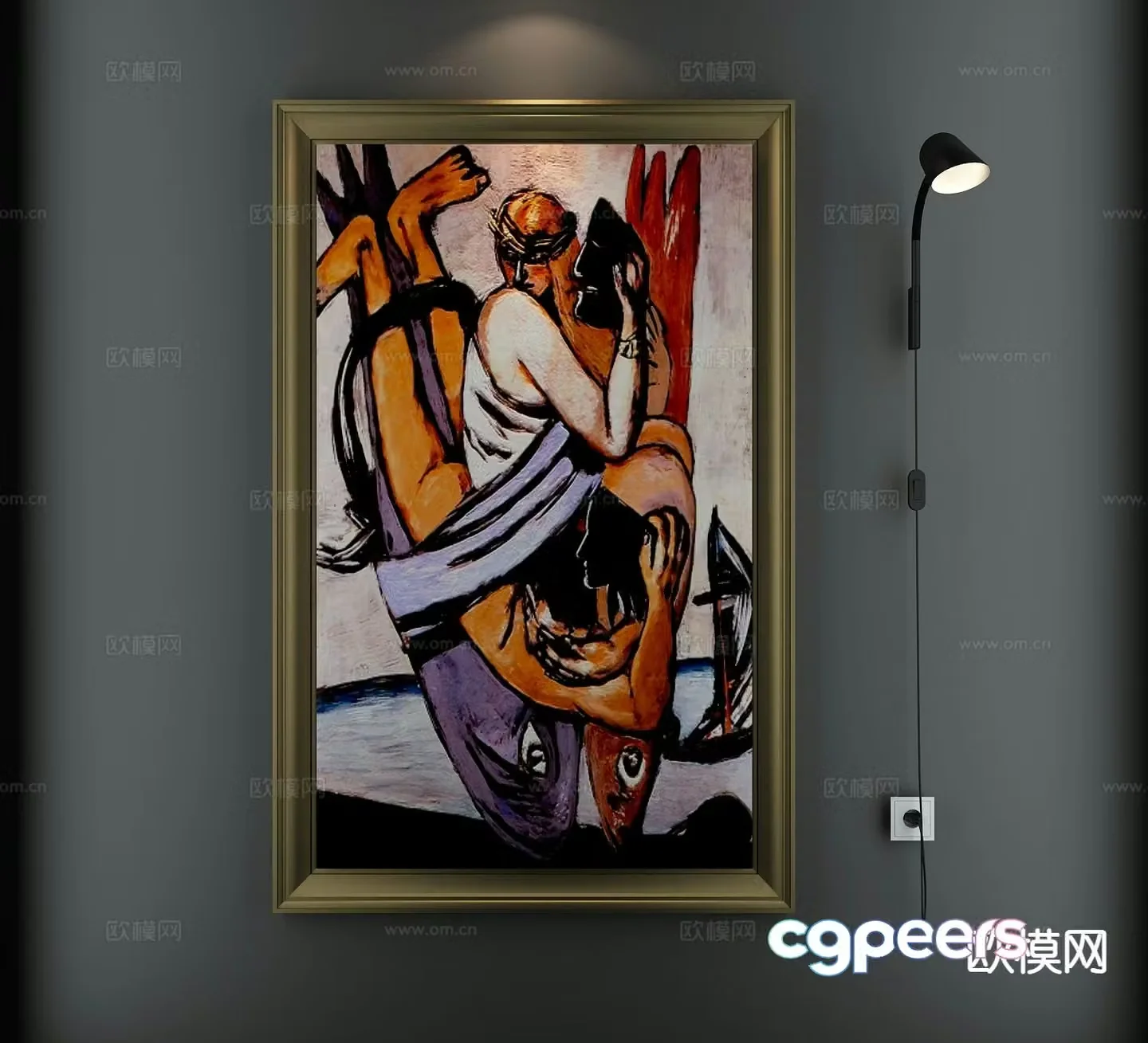 Decorative painting art painting abstract painting hanging painting 3d model