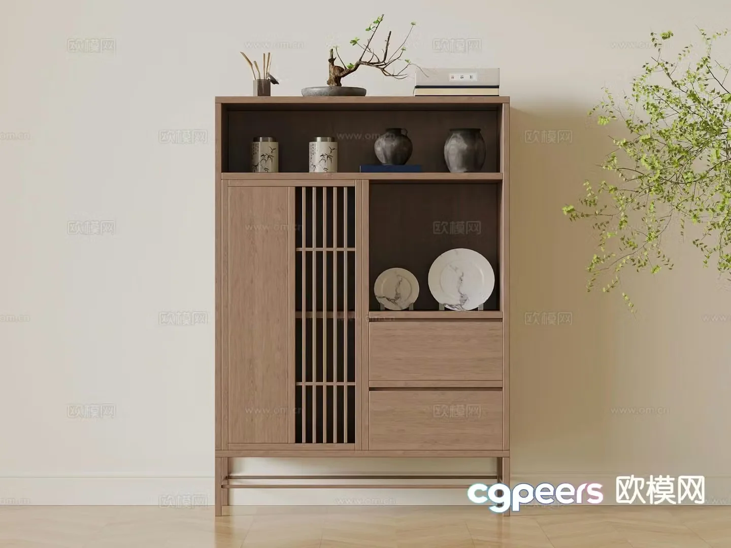 Middle-aged tea cabinet 3D model