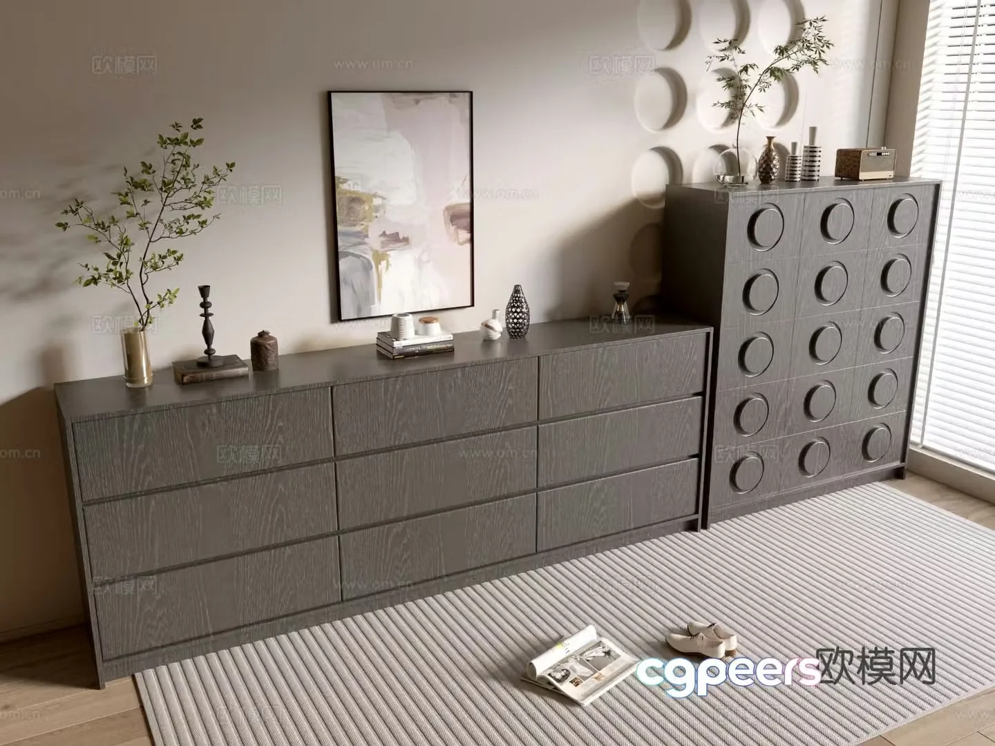 Modern entryway cabinet 3d model