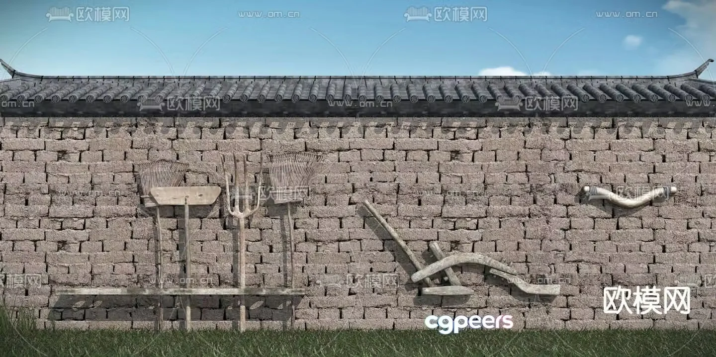 Chinese folklore sketch landscape sketch 3D model