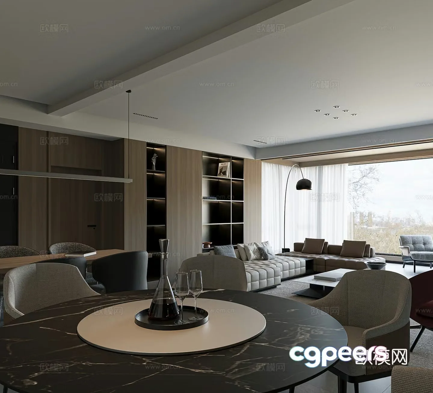 Modern guest restaurant 3d model