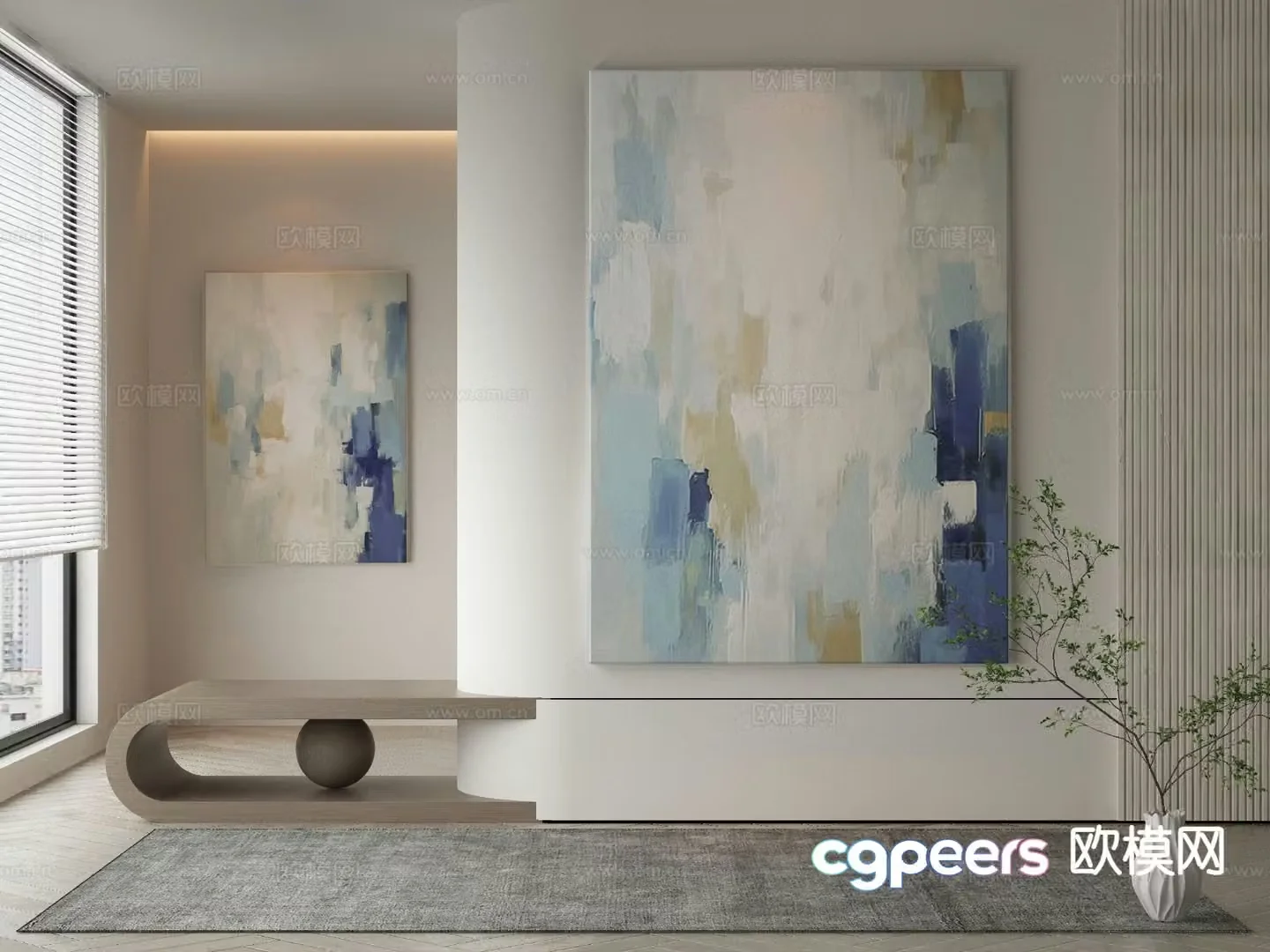 Modern art painting texture painting decorative painting 3d model