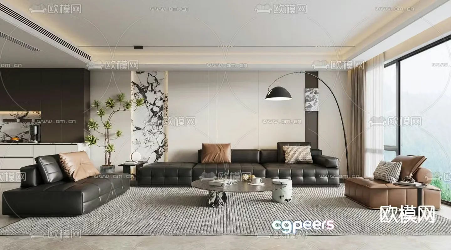 Modern living room 3d model