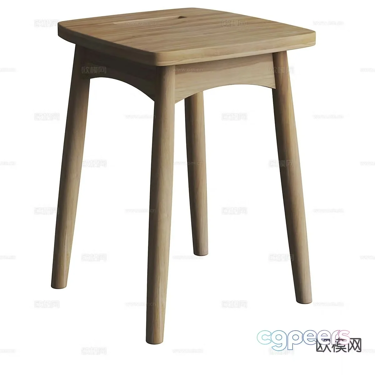 Nordic stool square stool 3d model