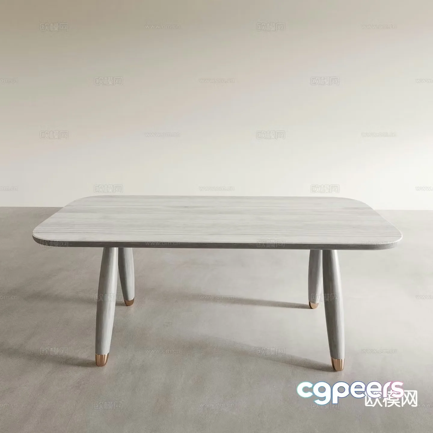 Modern dining table long table square table 3d model