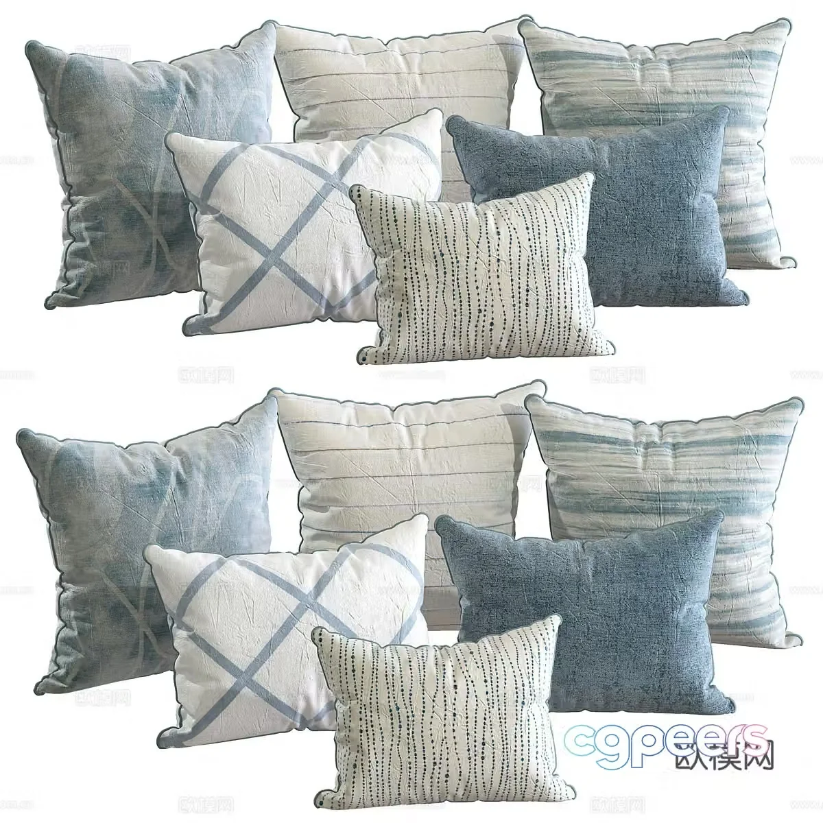 New Chinese style fabric pillow 3D model