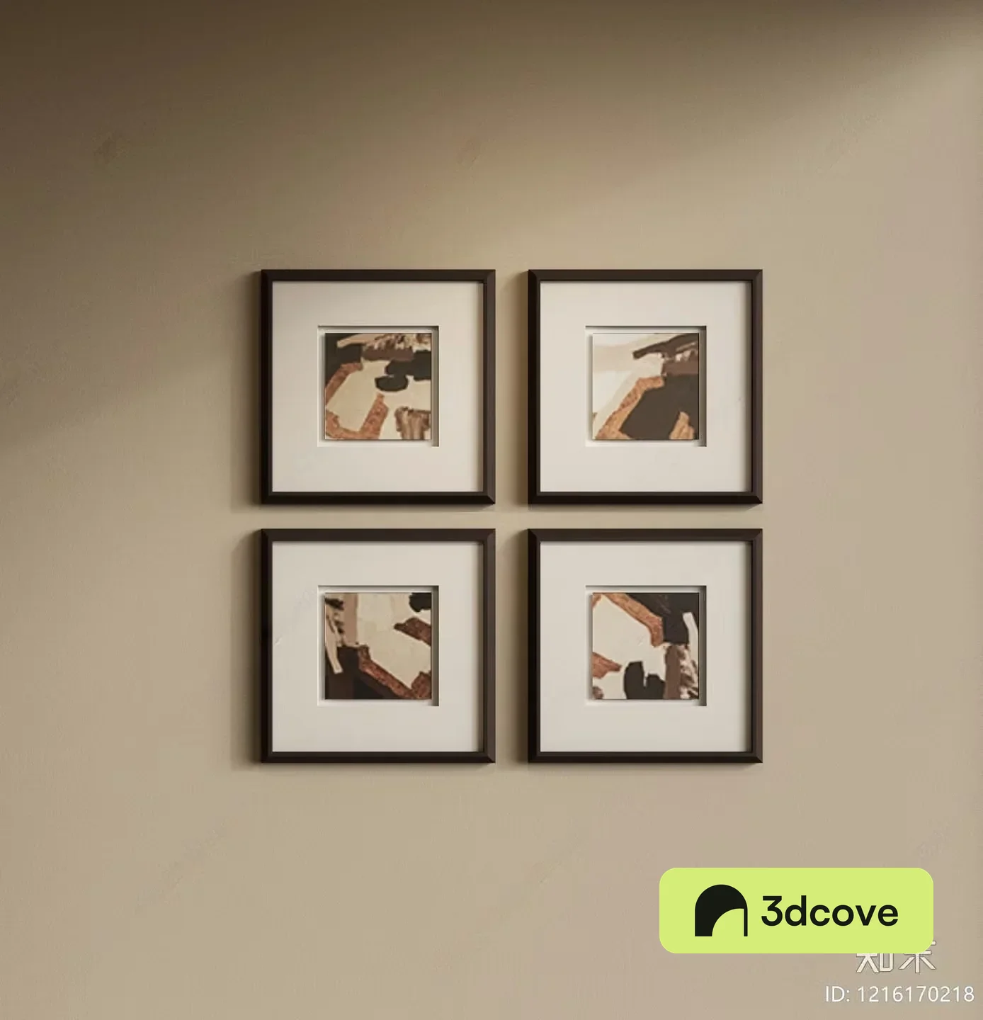 Four Framed Abstract Art Pieces