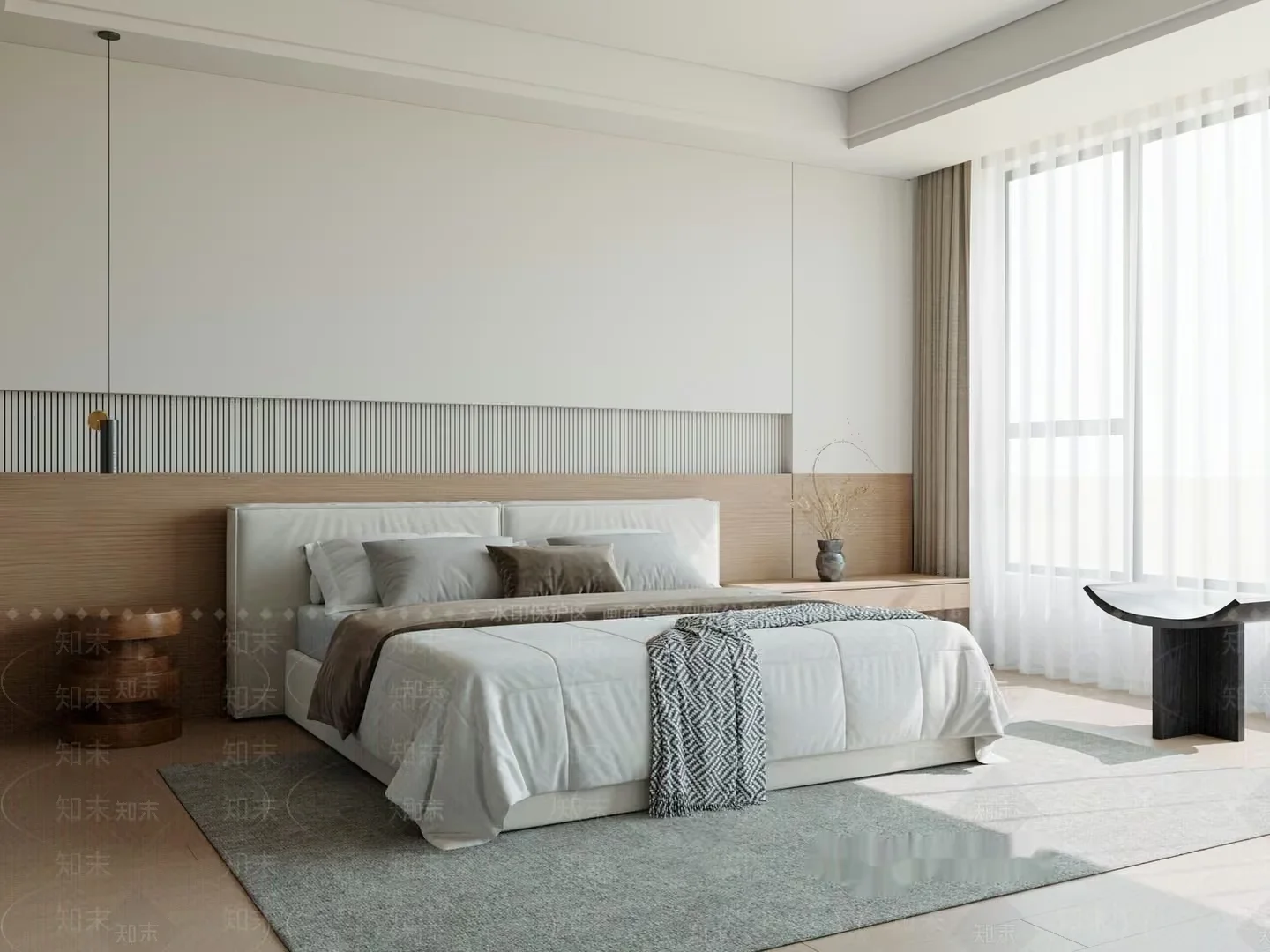 Modern Minimalist Bedroom 3D Model – 3512 – VRAY Render