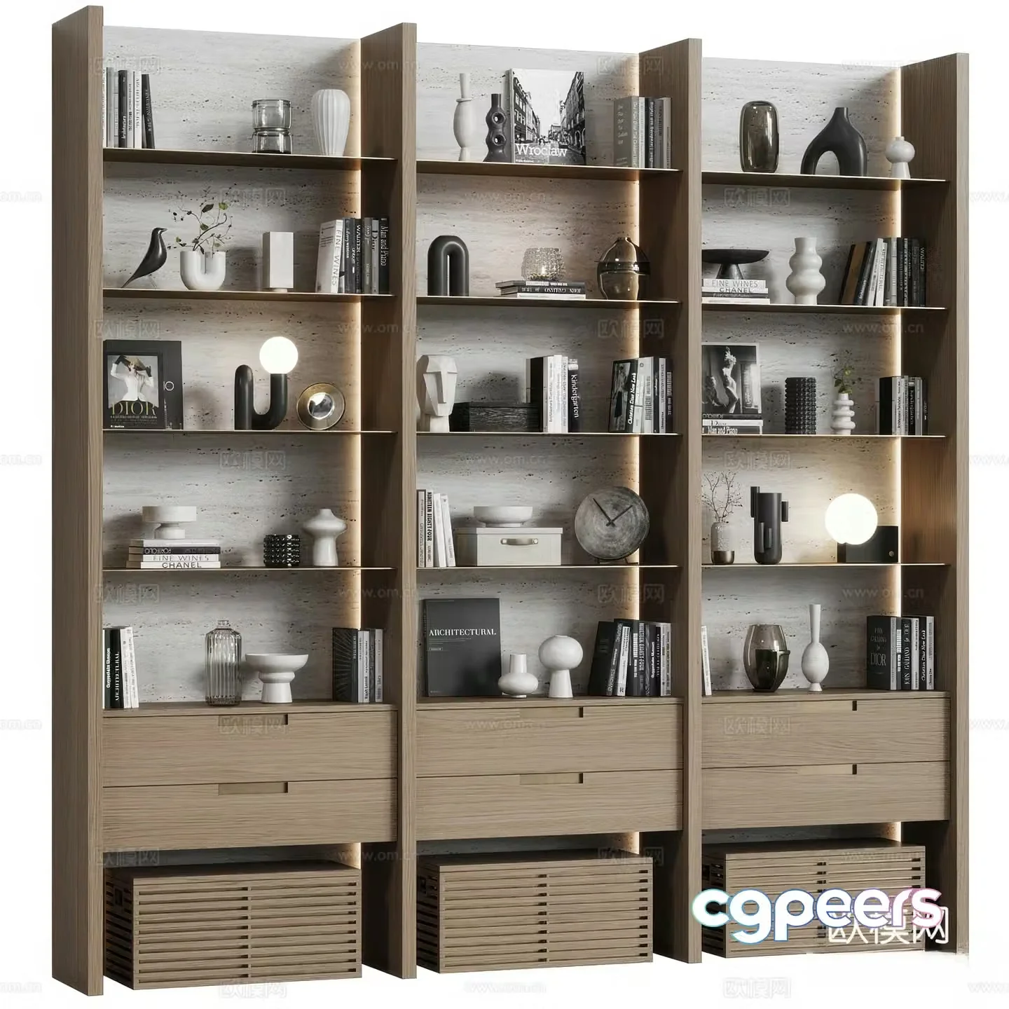 New Chinese bookcase 3D model