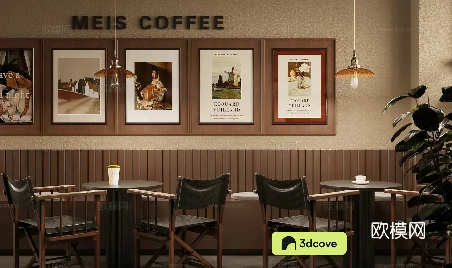 Wasabi Milk Tea Shop Dining Area Coffee Area 3D Model