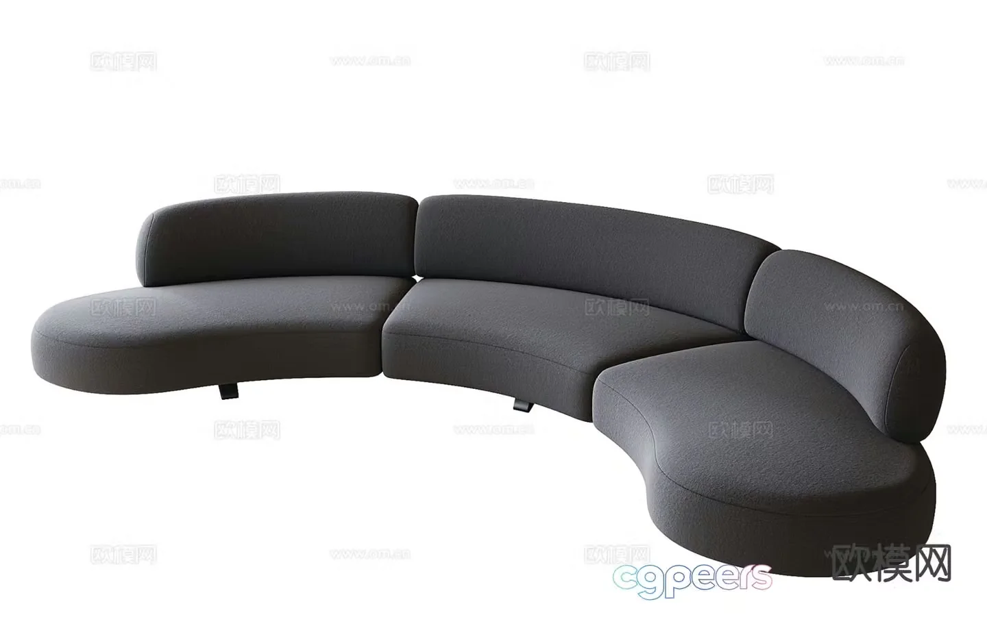 Modern curved sofa multi-person sofa 3d model
