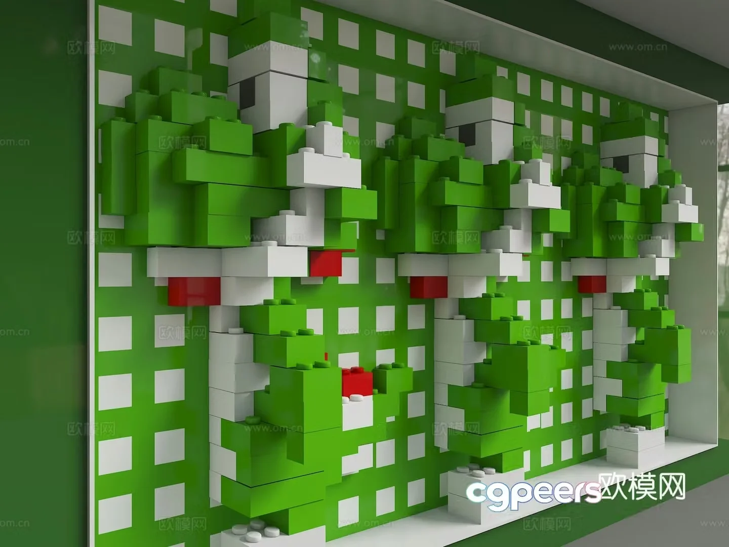 Modern background wall 3d model