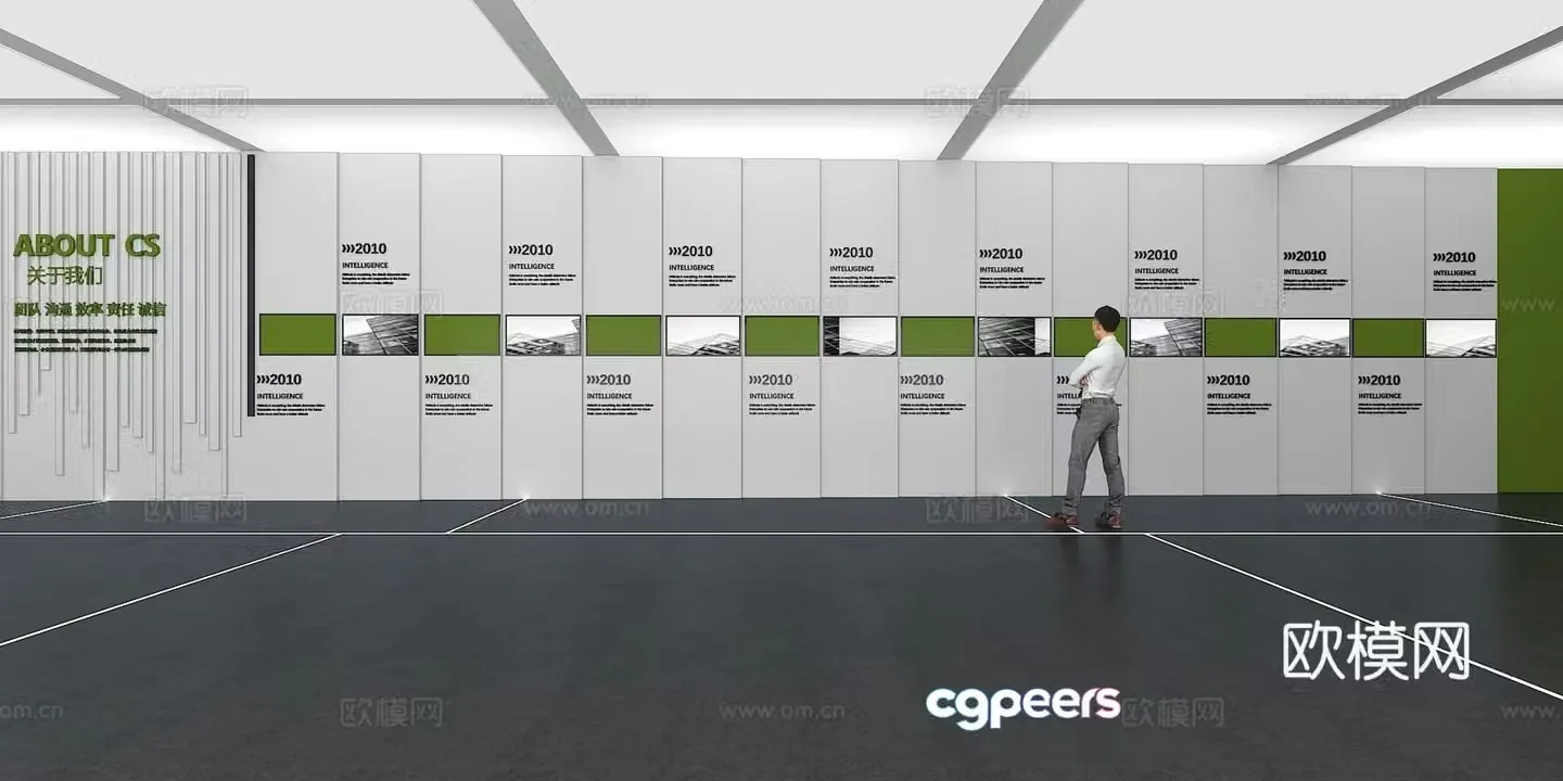 Cultural wall Corporate culture wall Display wall Classroom Exhibition hall Campus culture Corridor 3D model