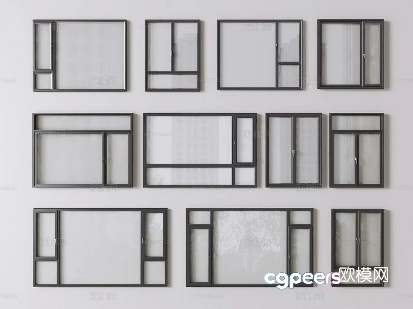 windows casement window aluminum alloy window 3d model