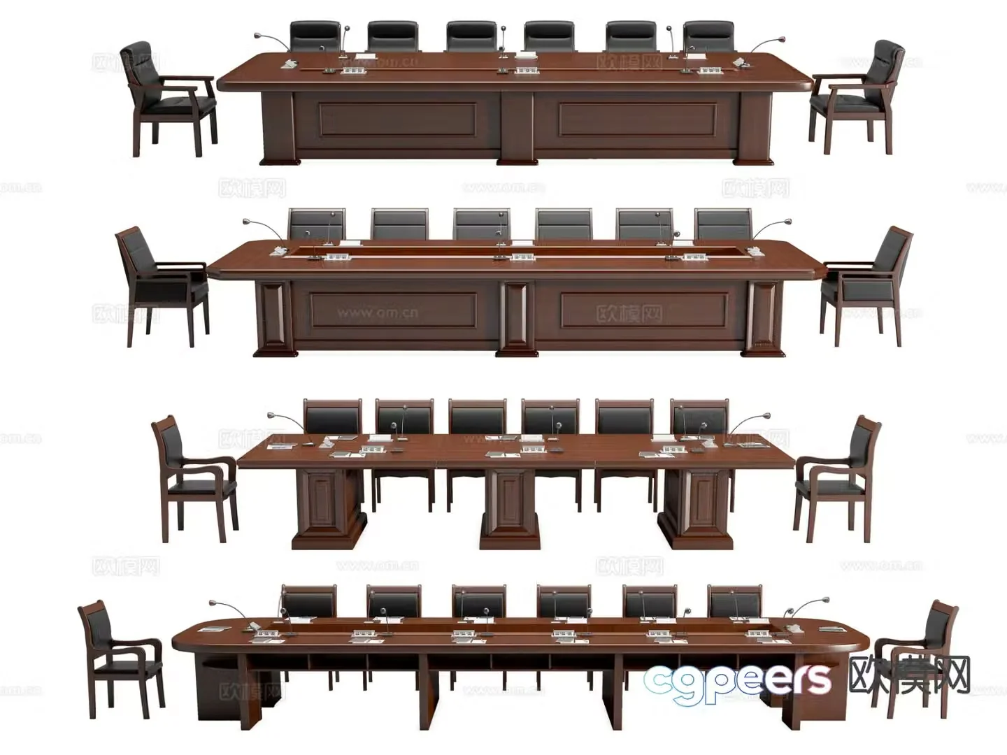 Modern conference tables and chairs chairman table and chairs 3d model