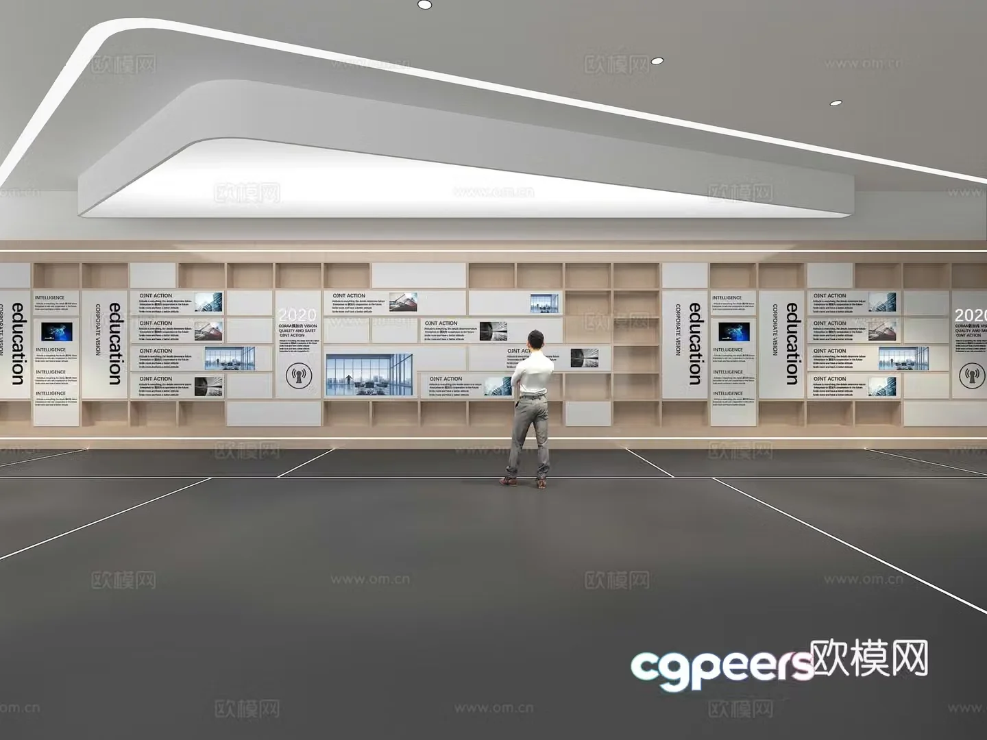 Cultural wall Corporate culture wall Display wall Theme wall Exhibition hall Campus culture Corridor 3D model