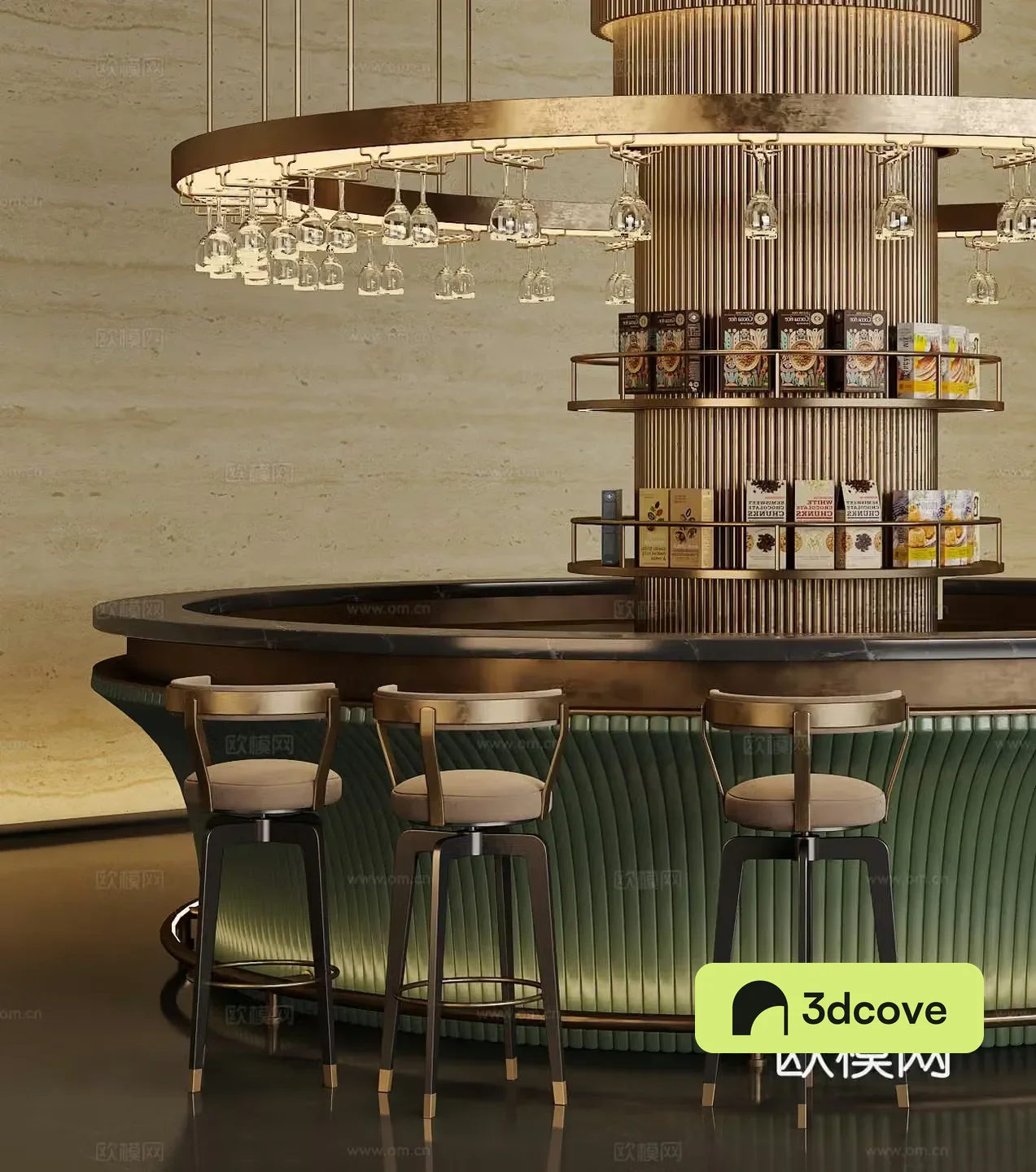 Modern sales office water bar coffee area
