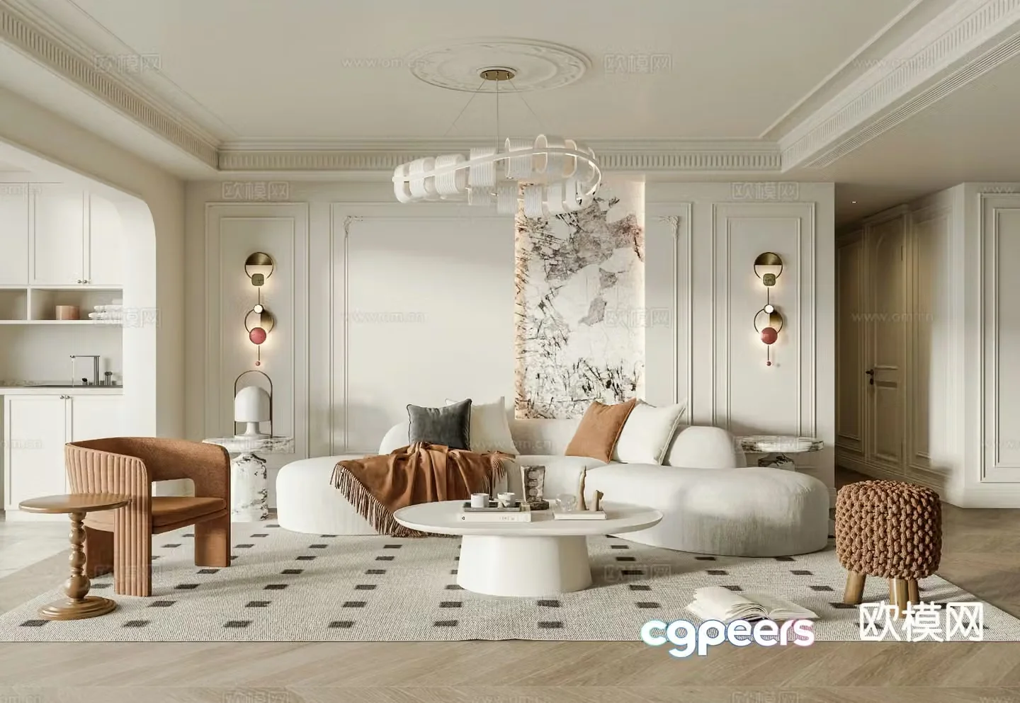 French living room 3d model