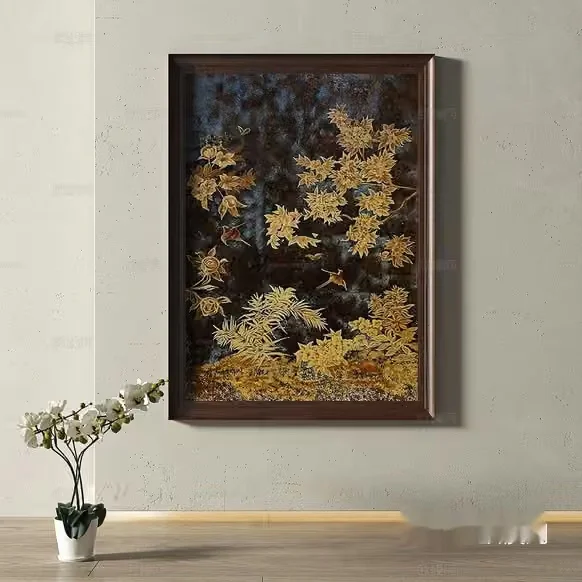 Artwork With Gold Leaves 3D Model – 1213 – VRAY Render