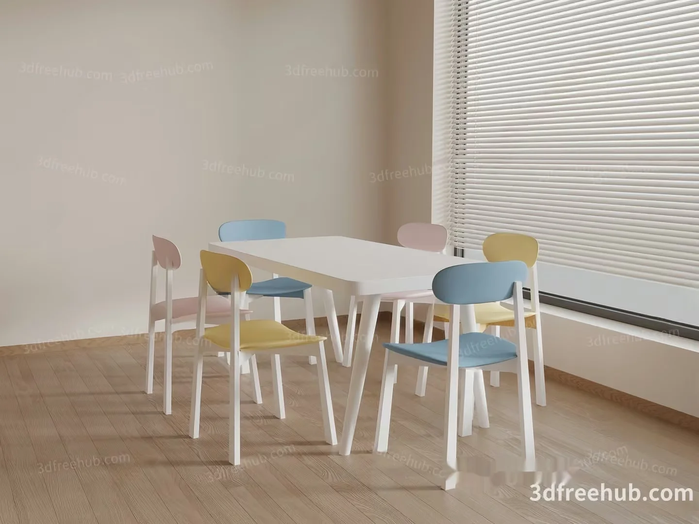 Simple Dining Room 3D Model – 18919 – VRAY Render