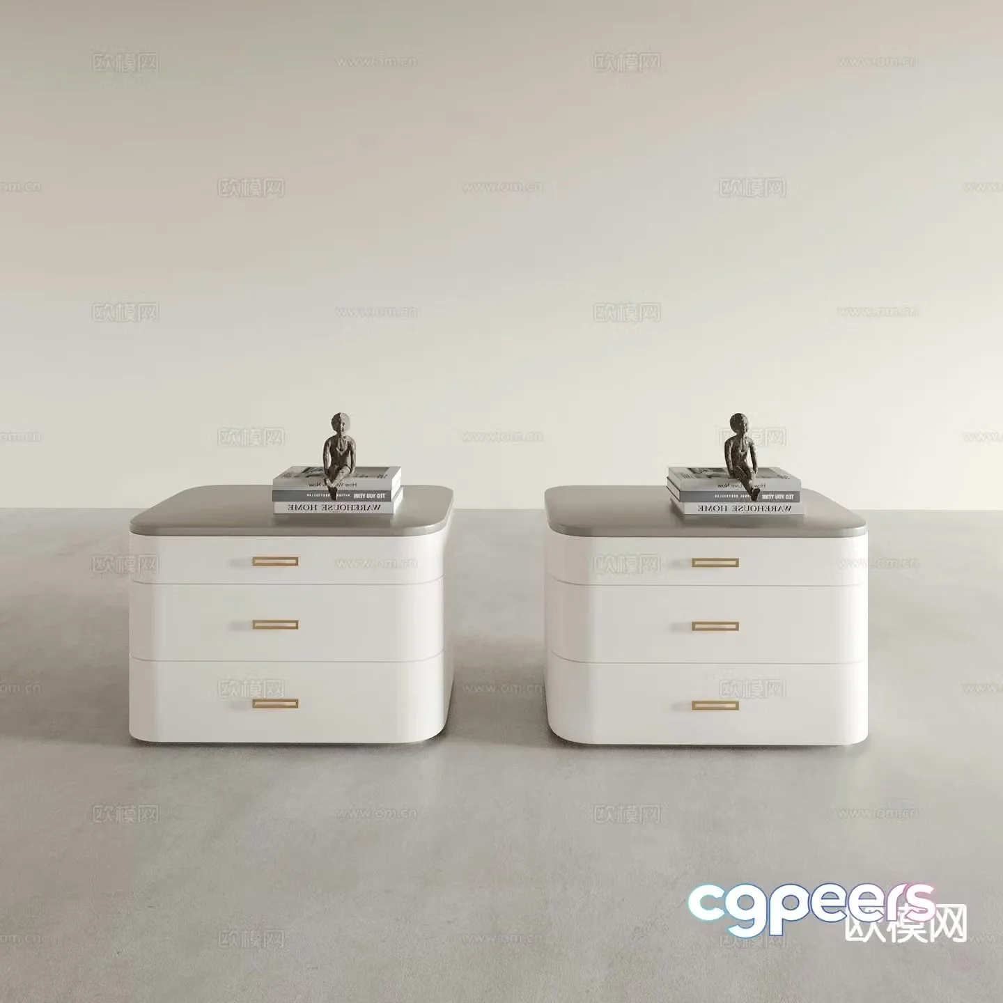 Modern bedside table 3d model