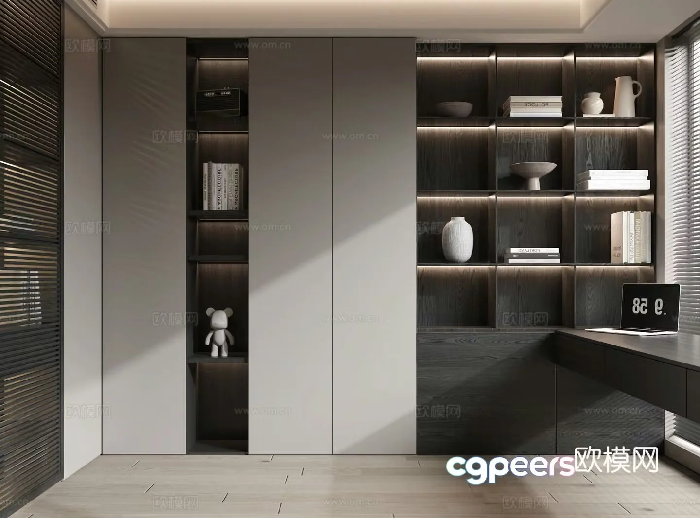 Modern bookcase 3d model