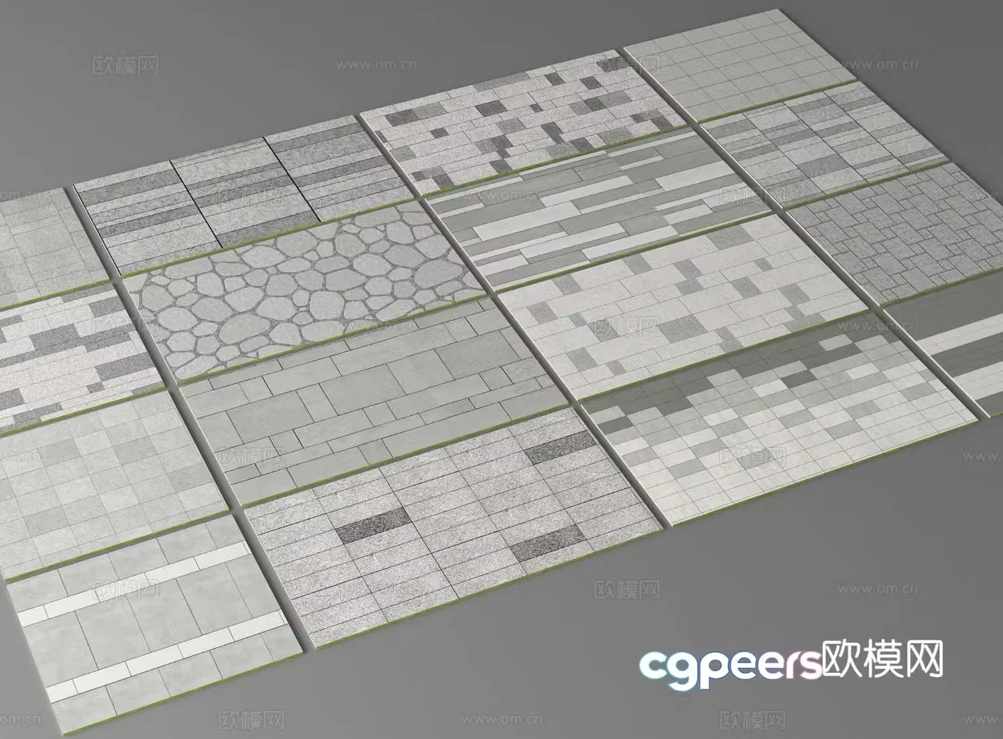 Ground paving square paving landscape paving walking board 3D model
